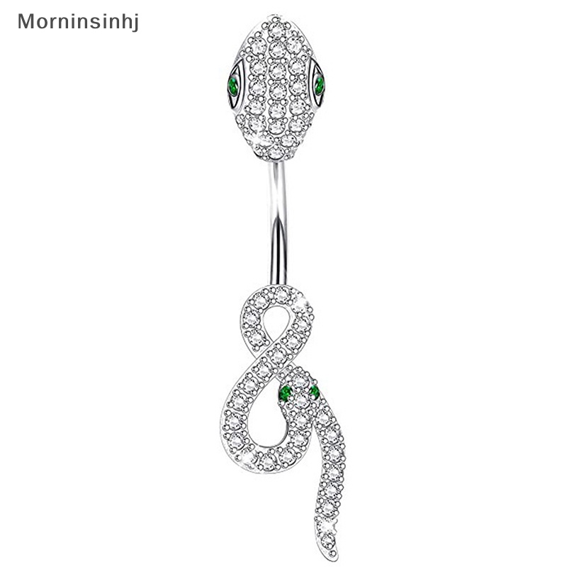 Mornin Stainless Steel Snake Belly Button Perhiasan Zirkon Cincin Perut Untuk Wanita Aksesoris Tubuh Belly Bars Fashion Navel Ring id