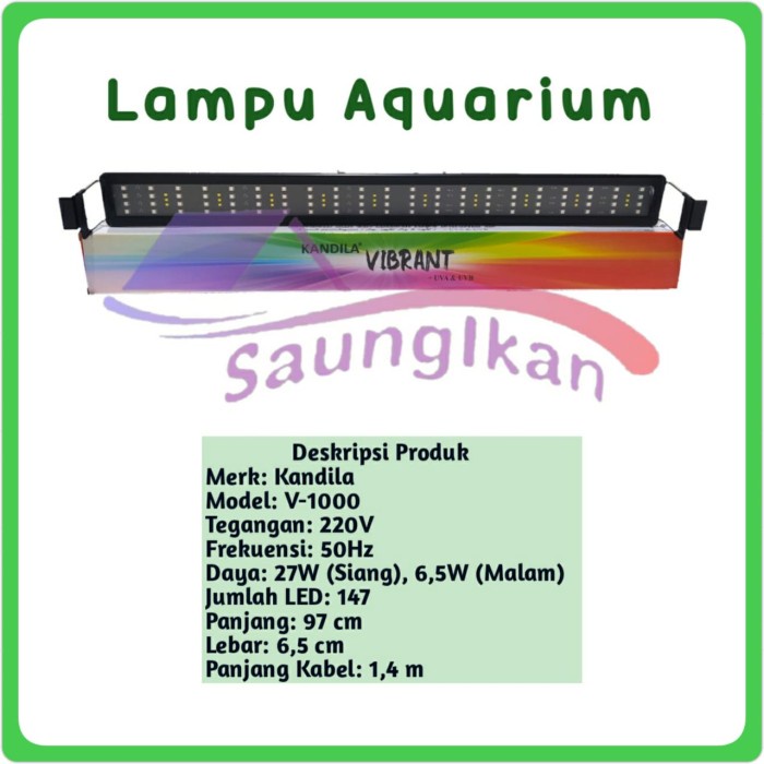 Lampu Aquarium Aquascape KANDILA VIBRANT V 100 Cm 3 Mode UV A dan B