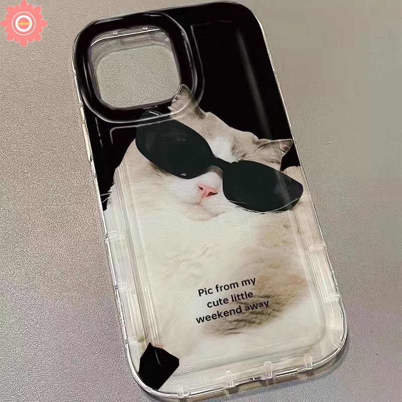 Case Pasangan Untuk Redmi 9A 9C NFC 12C A1 10 A2 10A 9 9T Redmi Note10 11 9 11s 10s 8 10 Pro Max POCO F4 Imut Memakai Sunglasse Hewan Keren Kucing Anjing Airbag Soft Case