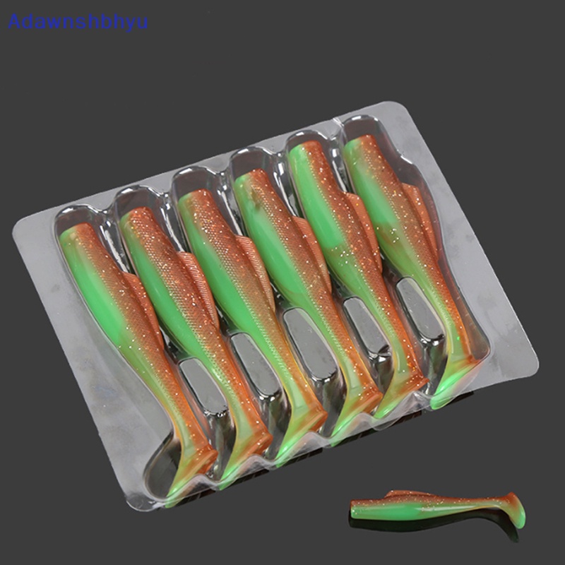 Adhyu 6pcs TPR Soft Lure 8cm Karet Pemikat Pancing Shad Swim s Silikon Umpan New ID