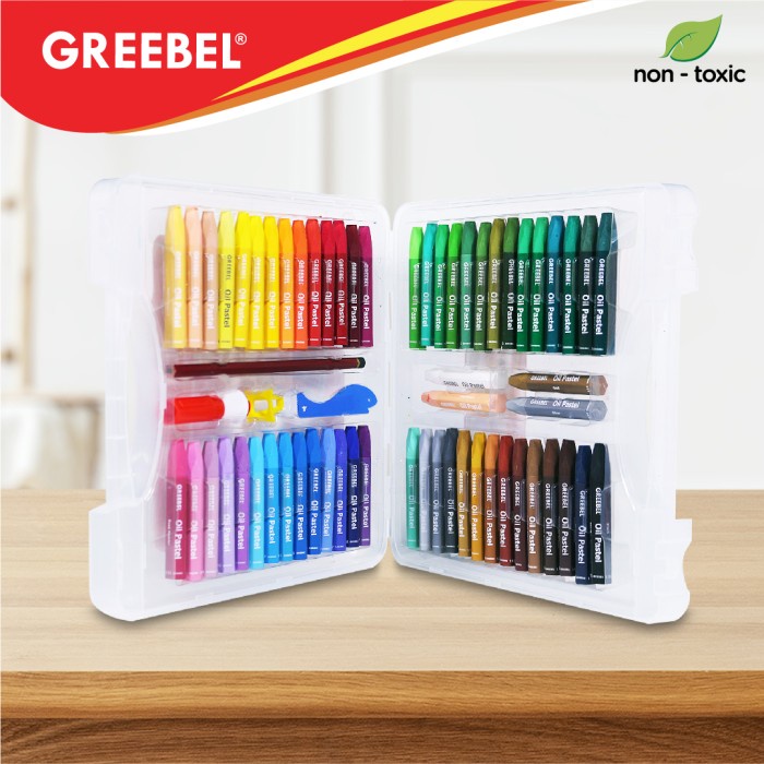 

GREEBEL Crayon Krayon KIDS OIL PASTEL 55 warna untuk Anak non toxic