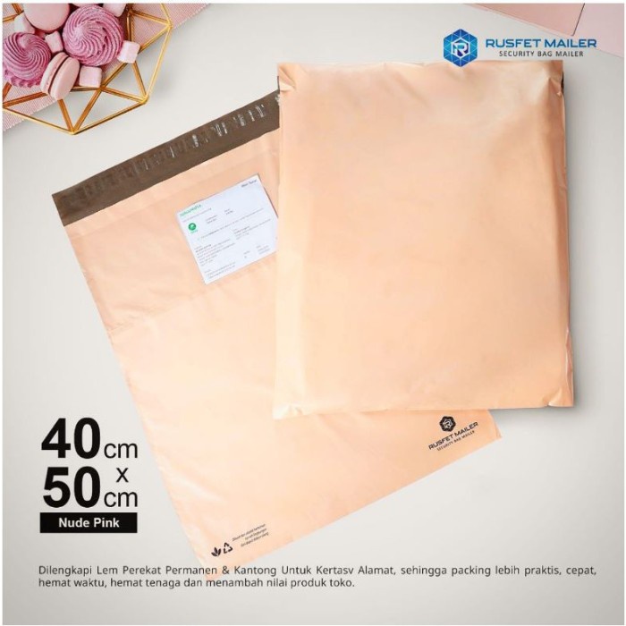 

AMPLOP PLASTIK POLYMAILER NUDE PINK Uk :25cm x 33cm - 14x22