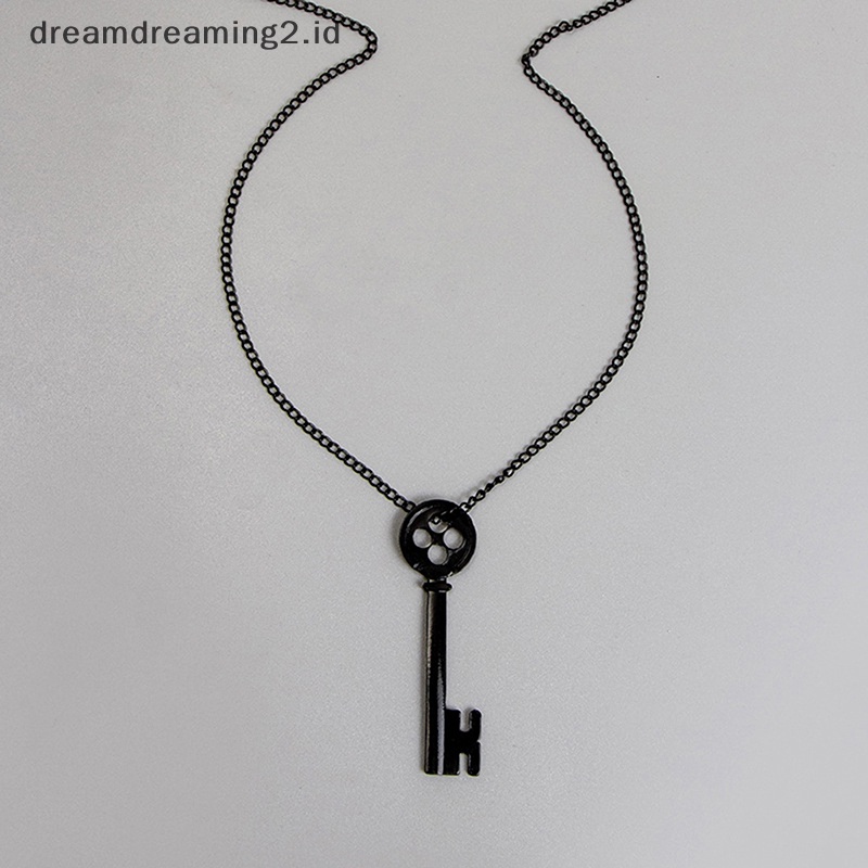 (drea) Halloween Metal Coraline Key Skeleton Props Neil Gaiman Retro Harta Karun Hitam //