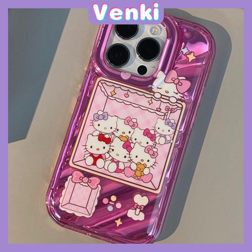 VENKI - Untuk iPhone 11 iPhone Case Laser Reflektif Bening Phone Case TPU Lembut Shockproof Airbag Phone Case Lucu Kartun Kucing kompatibel dengan iPhone 14 13 Pro max 12 Pro Max XR XS 7 8