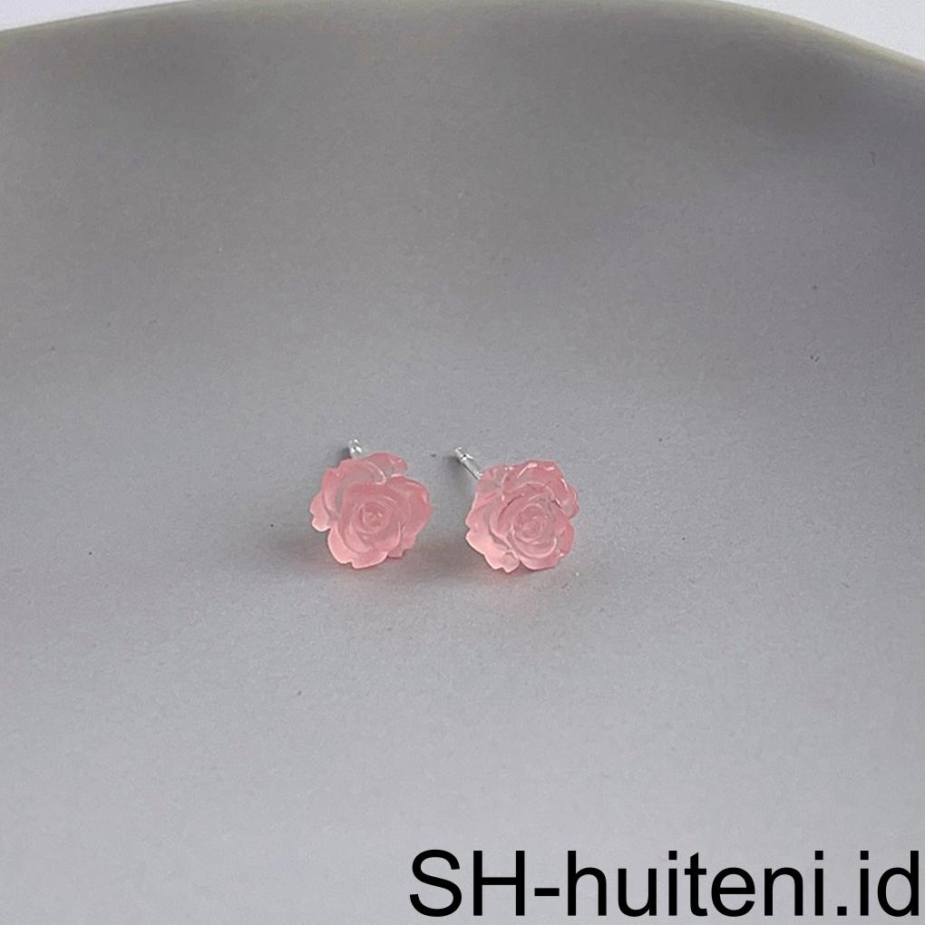 2buah Anting Bunga Rose Earring Perhiasan Fashion Aksesori Gadis Wanita Manis Statement Ear Studs Untuk Pernikahan