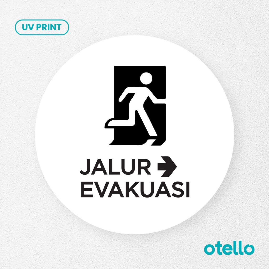 Jalur Evakuasi Signage Board Akrilik Tempel Dinding Papan Acrylic Sign Board Signage Tempel Dinding Tulisan Label Tanda Petunjuk Rambu Aklirik UV Print