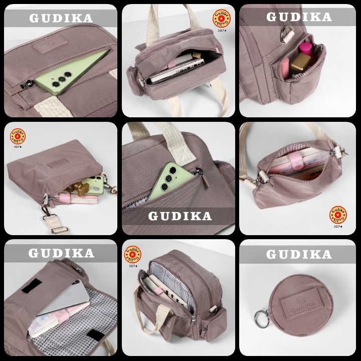 Hand Bag GUDIKA 307 // Tas Wanita Waterproof OOTD Harian Korea Style - Tas Selempang Anti Air Kekinian Import Original Terbaru - sling bag - shoulder bag - tas bahu - tas kulit - tas batam - tas pesta kondangan - tas jinjing