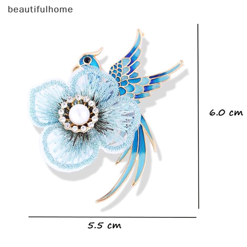 {beautifulhome} 1pc Bros Berlian Imitasi Untuk Wanita Enamel Burung Pin Merak Fashion Bros Hadiah.