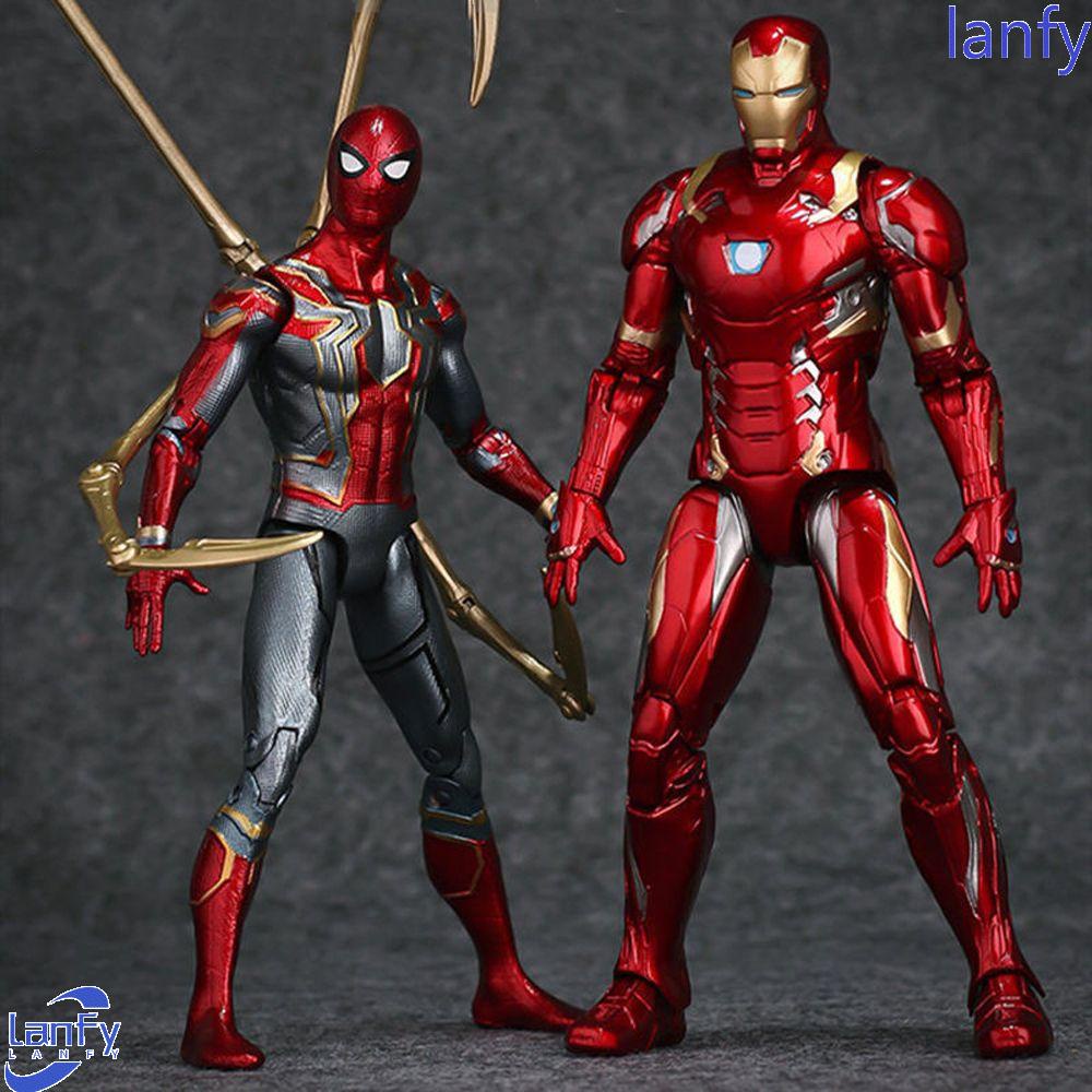 Lanfy Marvel Mainan Hadiah Natal Gift Box Iron Man 17CM Black Panther Thanos Action Figure