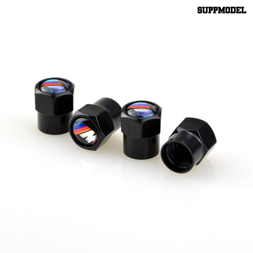 [SM]4Pcs M Style Car Wheel Tire Air Valve Penutup Tutup Bahan Metal Anti Debu Dekorasi Untuk BMW