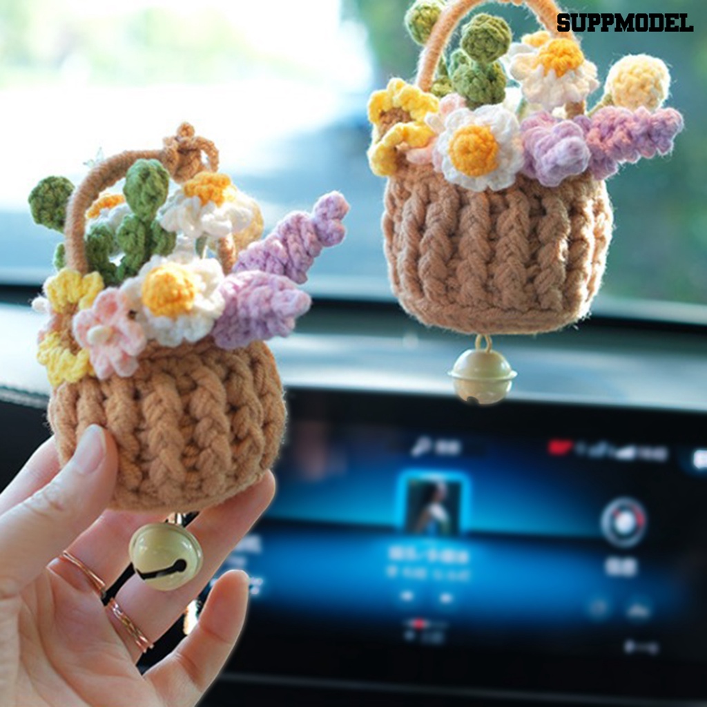 [SM]Crafted Floral Car Pendant Rose Sunflower Basket Charm Untuk Mobil Dekorasi Rumah Kantor Hadiah Yang Sempurna