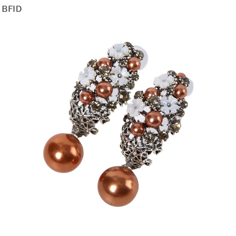 [BFID] 1pasang Fashion Mutiara Ear Studs Earrings Elegan Wanita Earrings Jewelry Pesta Pernikahan Pengantin Telinga Perhiasan [ID]