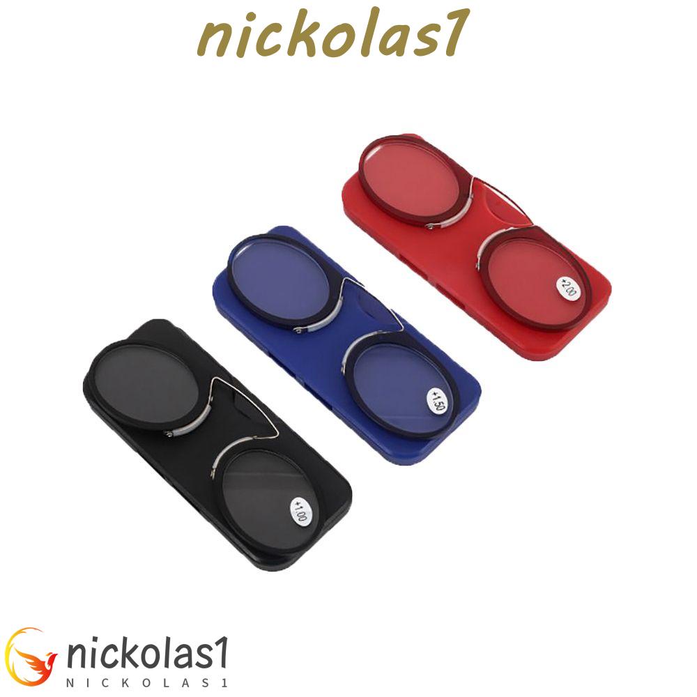 Nickolas1 Kacamata Presbyopic Fashion Retro Tanpa Kaki Pria Logam Kacamata Komputer Kacamata Baca