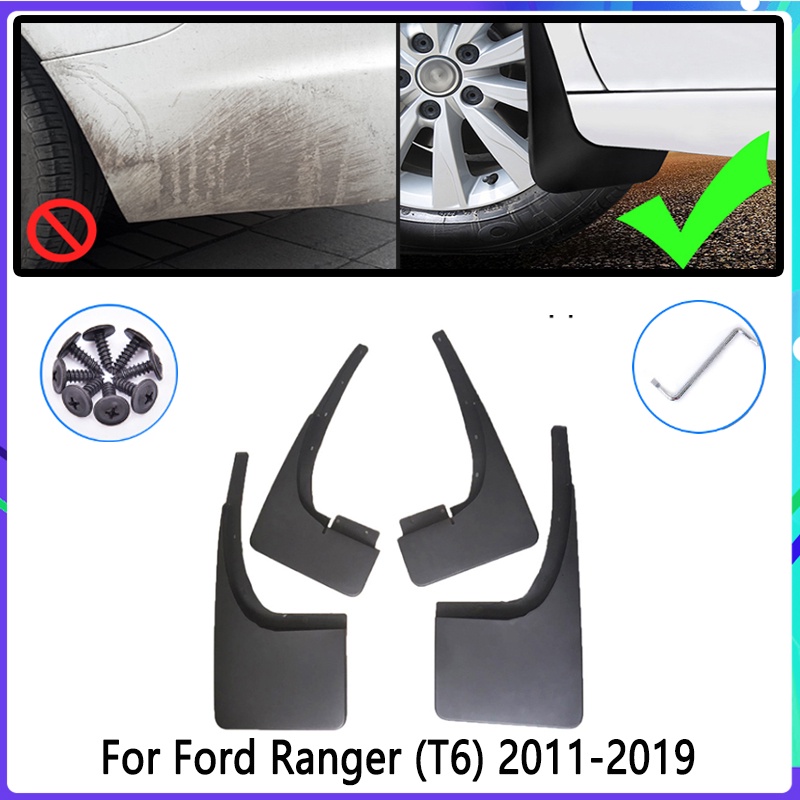 4pcs Flaps Lumpur Mobil Untuk Ford Ranger T6 2011~2021 2012 2013 2020 2021 Mudguard Splash Guards Fender Mudflaps Aksesoris Mobil