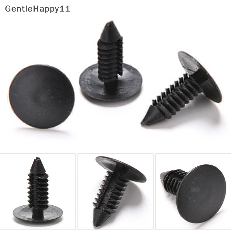 Gentlehappy 100pcs 6mm Dia Door Trim Panel Hitam Plastik Rivet Klip Pengikat Untuk Mobil Vehical id