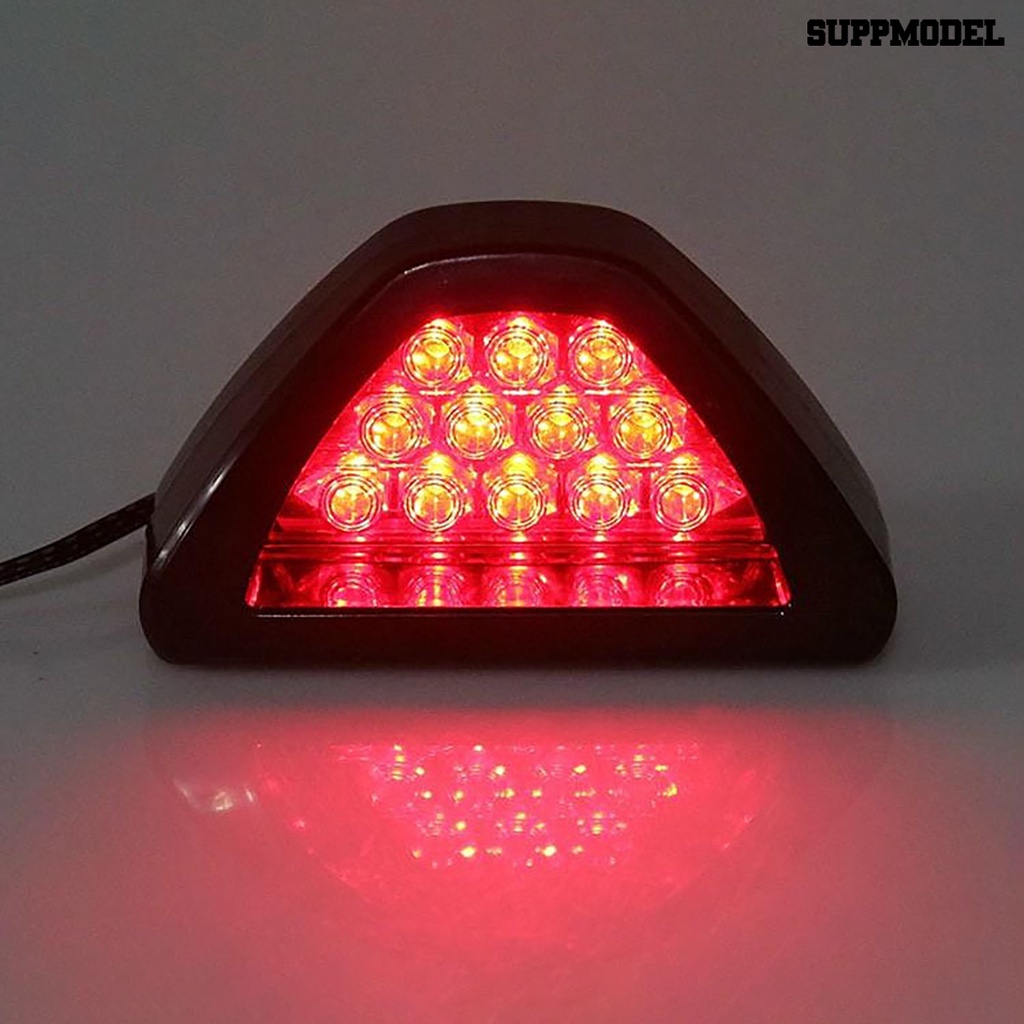 [SM]Tail Light Desain Segitiga Aksesori Super Terang Lampu Flash Stop Bolak Balik Merah Untuk Mobil