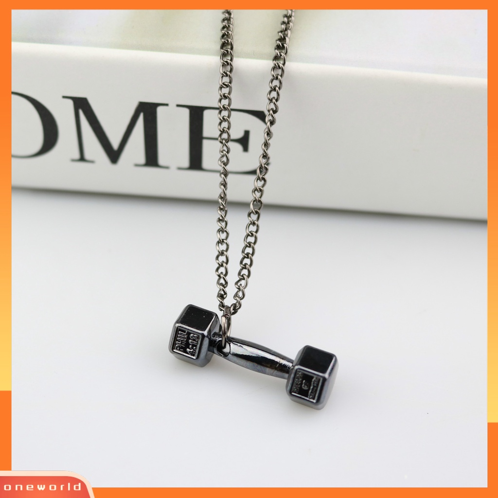 [ONR] Fitness Dumbbell Necklace Pria Kalung Kepribadian Wanita Barbel Aksesoris