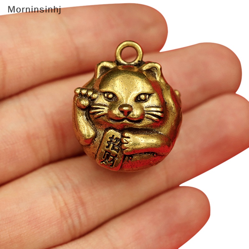 Mornin Kuningan Kucing Rejeki Lucky Cat Bell Gantungan Kunci Mobil Murni Handmade Kuningan Lucky Cat Car Keychain Handle Keychain Aksesoris Perhiasan id