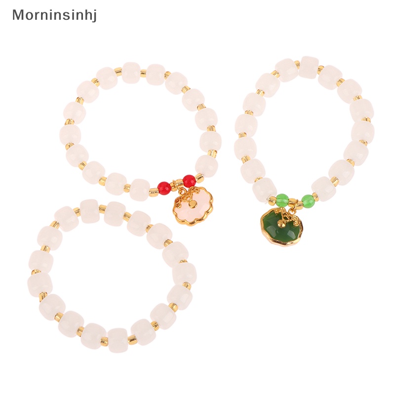 Mornin Trendi 2023New Model Gelang Manik-Manik Giok Imitasi Untuk Wanita Aksesoris Pesta Daily Fashion Matching Hadiah Ulang Tahun id