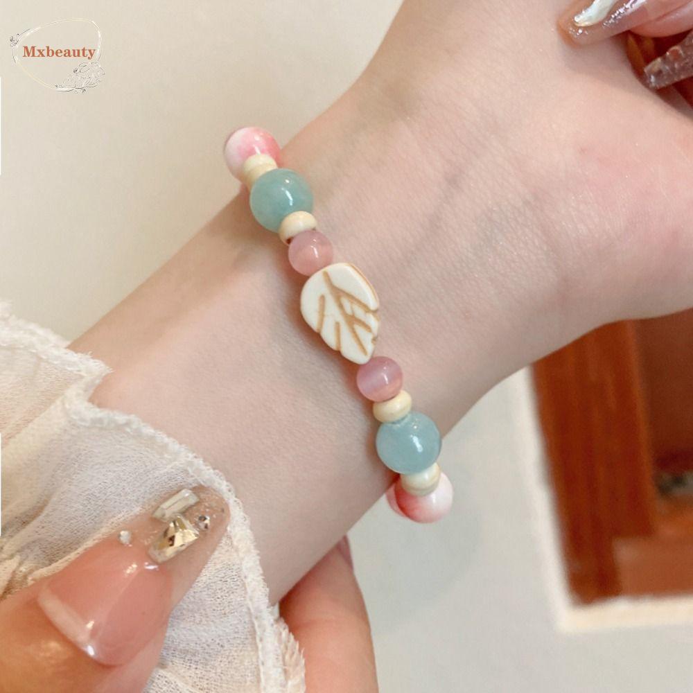 Mxbeauty Gelang Bunga Gelang Manik Kristal Dopamin Keramik Mata Kucing Untuk Musim Panas