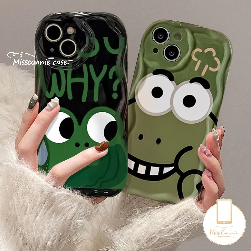 Soft Case 3D Wavy Curved Edge Untuk Realme C53 C55 C21Y C35 C12 C31 5 9i 5i 7i 6i 5s C11 C25Y C25 C20A C3 C20 C15 C33 C25s C30 C21 C17 Kartun Lucu Kodok Monster Kecil Pasangan Cover