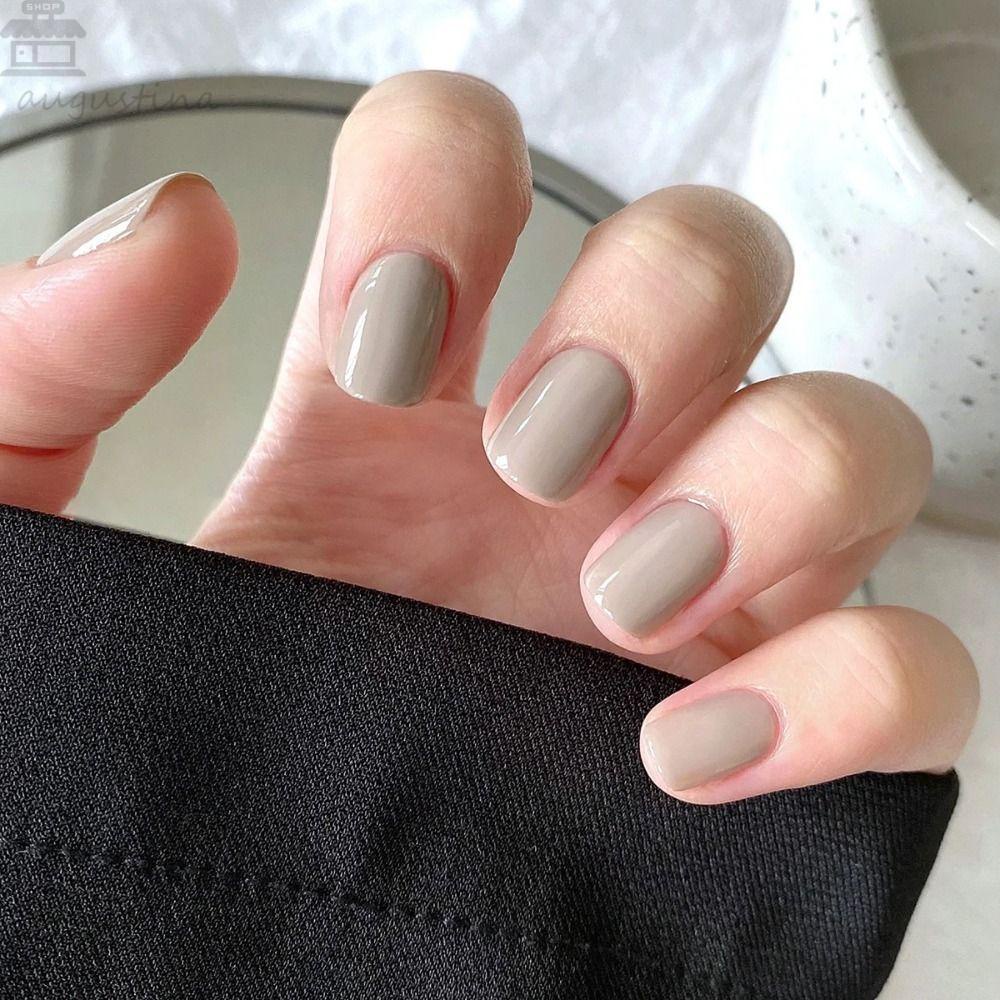 AUGUSTINA Agustinina Pendek Patch Kuku DIY Elegent Detachable Ultra-Tipis Wearable Press On Nail Tips Penutup Penuh Nail Art Tips