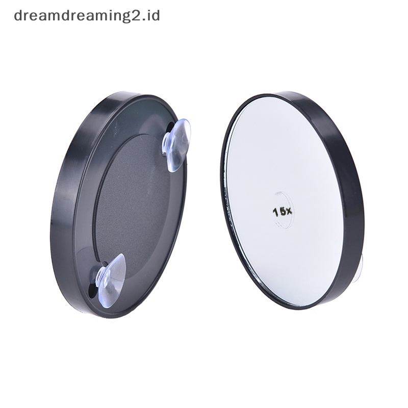 (drea) 2sisi 15X Magnifying Mirror 3.5&quot; Suction Cup Untuk Kecantikan Makeup Kosmetik Perawatan Wajah, Cermin Rias Makeup Kosmetik Kompak Mesin //