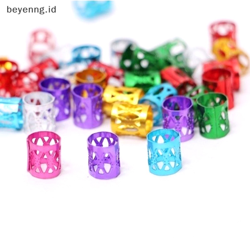 Beyen 100pcs Manik-Manik Adjustable Kepang Rambut Gimbal Beads Braid Rings Manset Klip Tabung ID