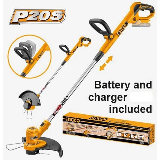 Mesin Potong Rumput Baterai Cordless 20 Volt INGCO tipe CGTLI20018 Complete Baterai 4 Ah