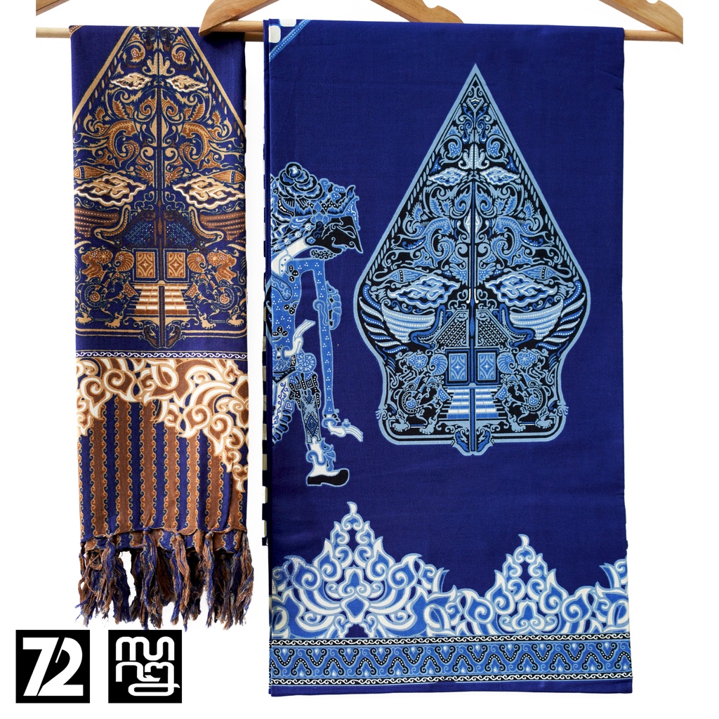 Kain Dan Selendang Premium Motif Wayang Warna Biru 723887 Cap 72