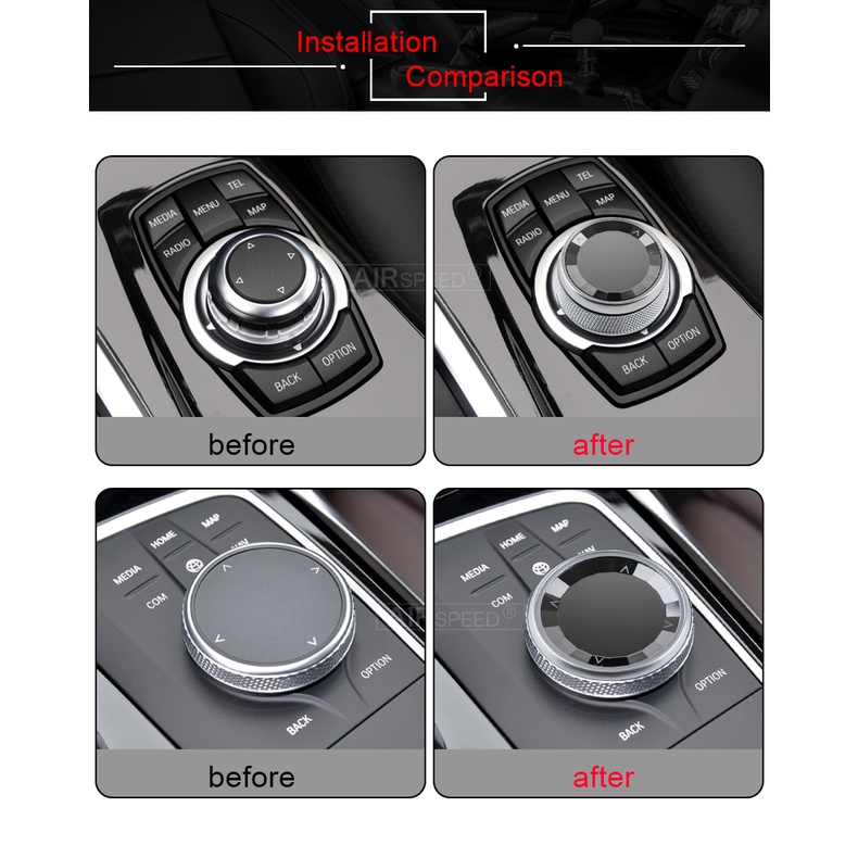 Bmw idrive Car Multimedia Button Cover Knob Frame Trim Untuk BMW F36 F10 F20 F30 F34 F40 X1 X3 F25 G01 G30 G20 X5 G05 F15 E70 F32 F48