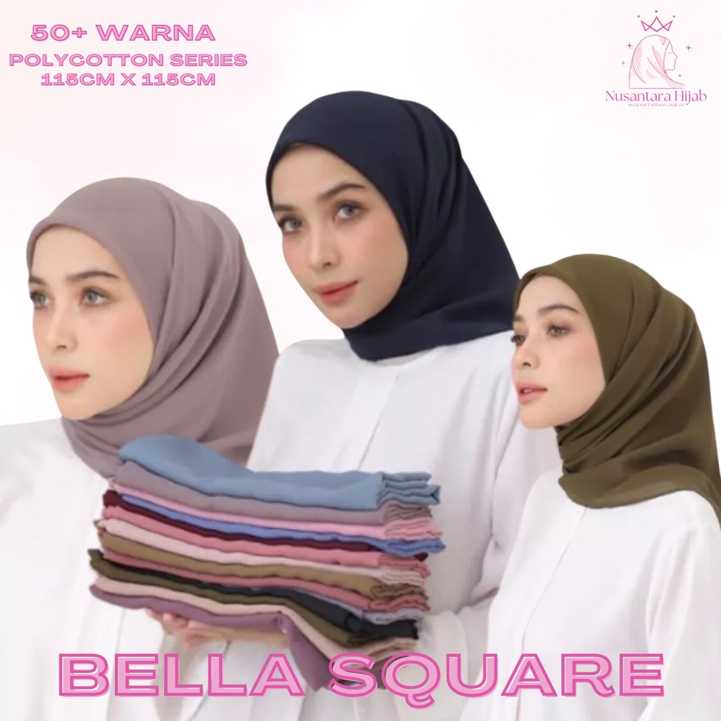 [ COD ] New 60+ Warna Daily Hijab Bella Square | Hijab Segi Empat Bella Square