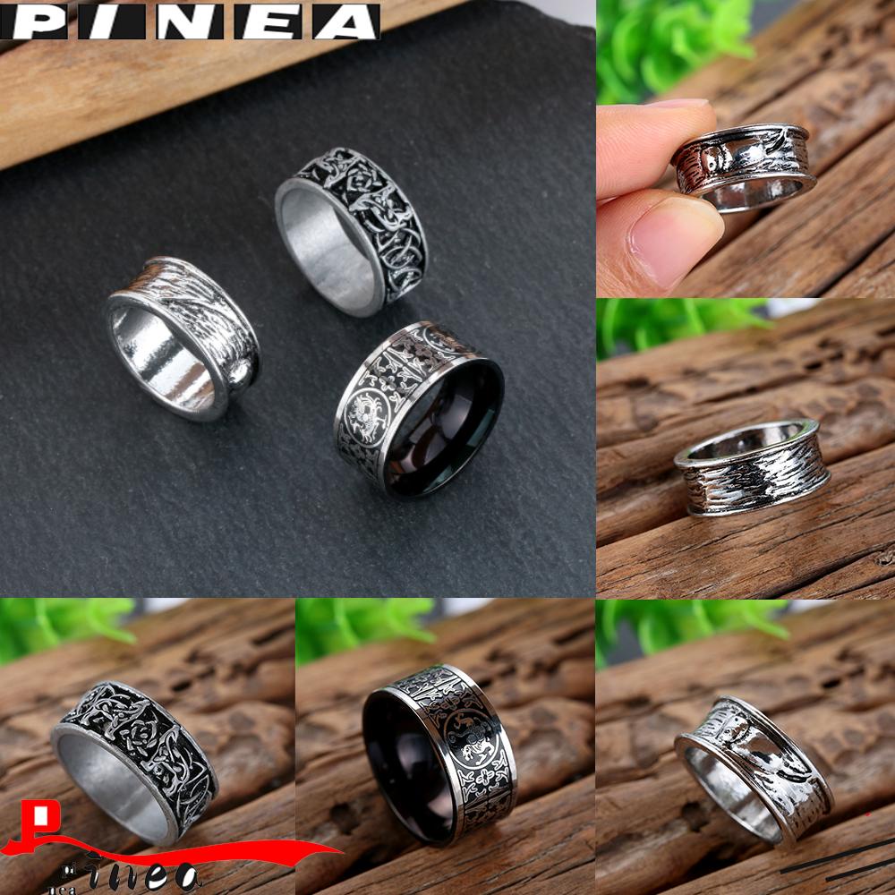 PINEAPPLE Cincin Punk Aksesoris Fashion Pria Totem Rock Baja Titanium Hip Hop Gothic