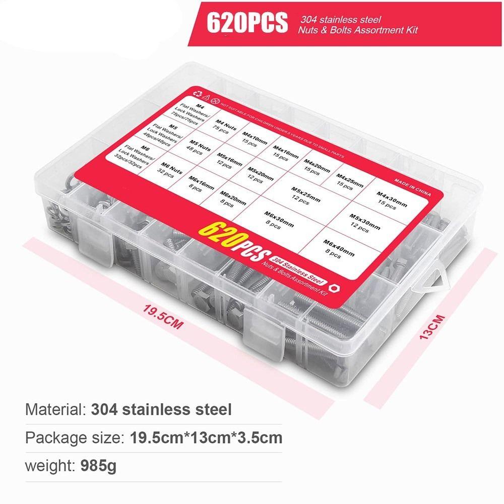 620PCS Flat &amp; Lock Washers Assortment, 3 Types 13