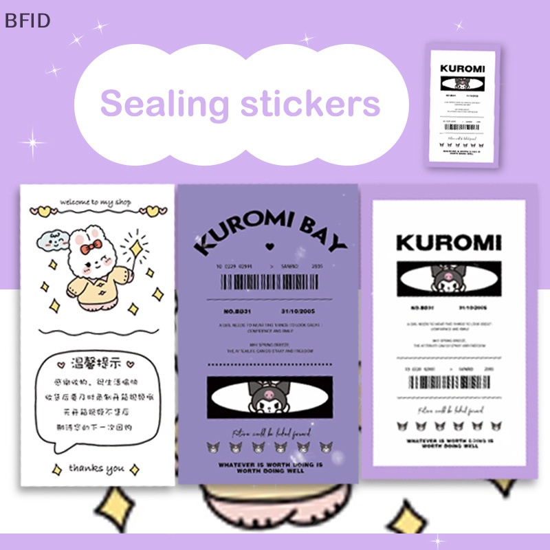 [BFID] 100sheets /pack Kawaii Kuromi Label Sealing Sticky Note Stiker Scrapbook Aksesoris Mainan Anak Untuk Gadis Hadiah Alat Tulis Supply [ID]