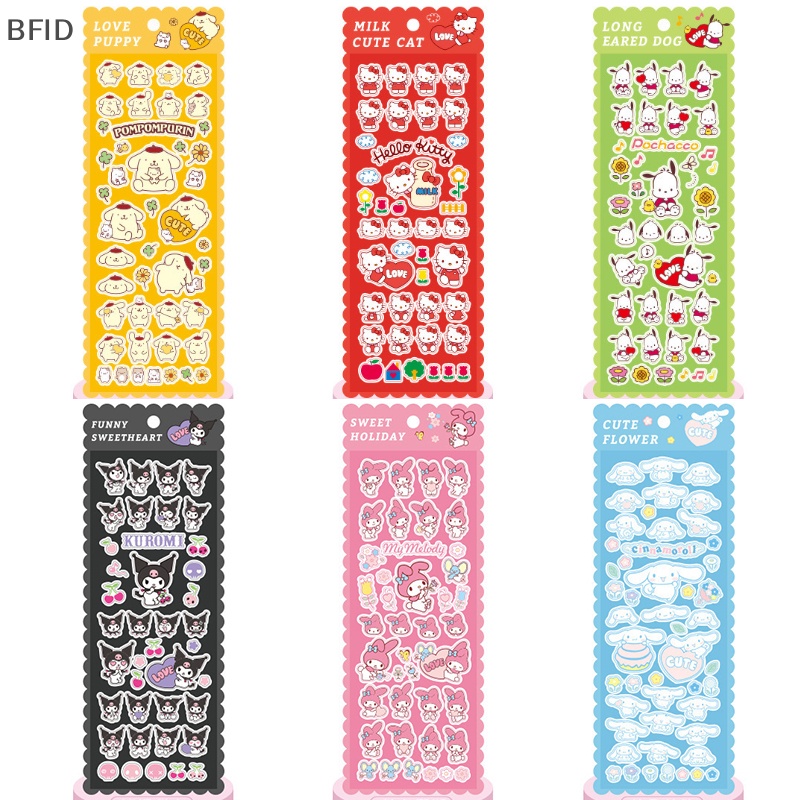 [BFID] 1pack Anime Hello Kitty Kartun Lucu DIY Akun Tangan Transparan Bronzing Dekorasi Sticker Pack Bahan Scrapbook Stiker [ID]