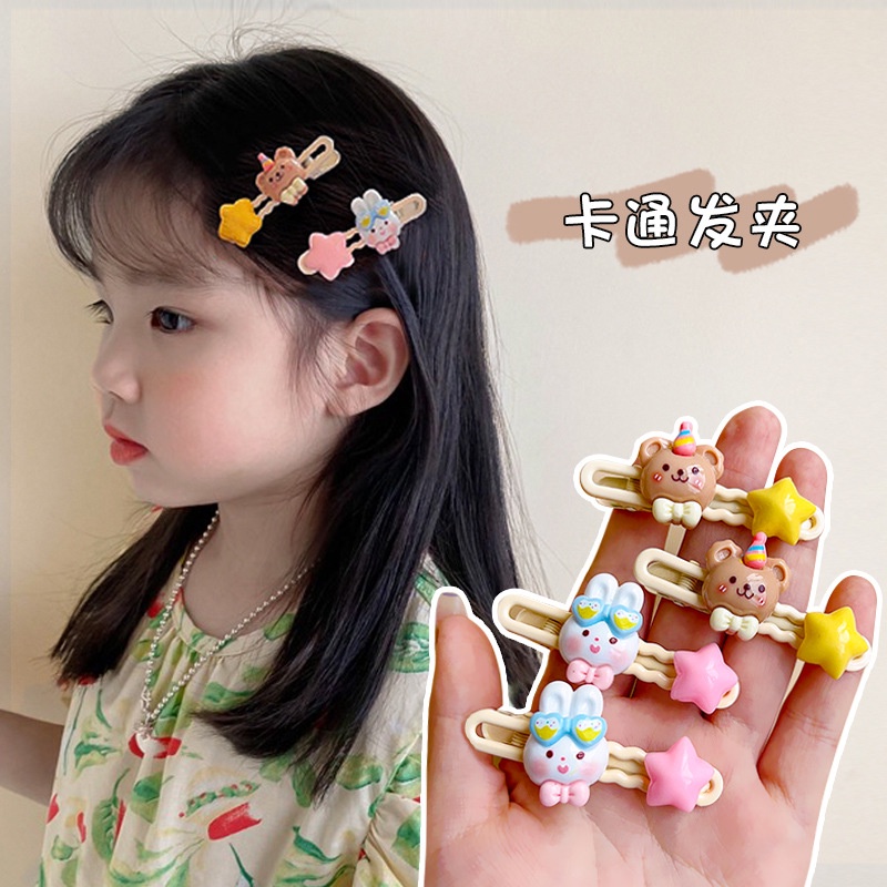 Cute Bear Bunny Little Girl Hair Clip Kecil Klip Hiasan Kepala Duckbill Klip Aksesoris Rambut Anak