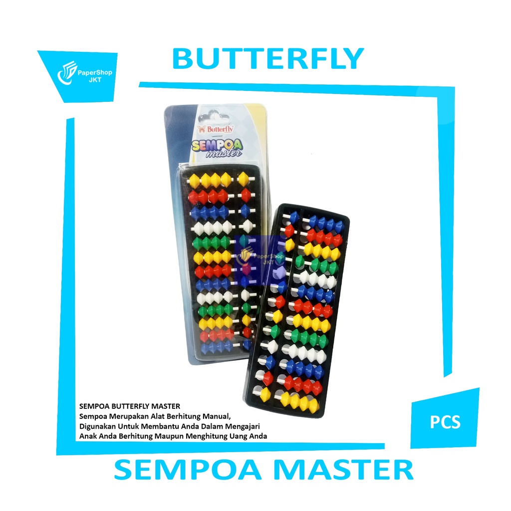 

BUTTERFLY - BT Master Sempoa - abacus - Ukuran Besar - Pcs