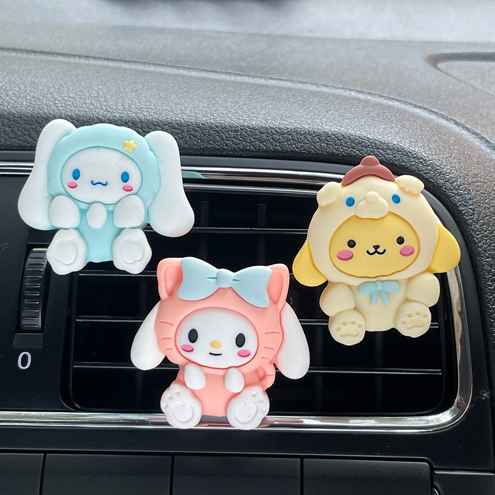 ღ Sanrio Mobil Aromaterapi Klip Kuromi Cinnamoroll My Melody Penyegar Udara Mobil Kawaii Parfum Diffuser Klip Ornamen Aksesoris Mobil Hadiah