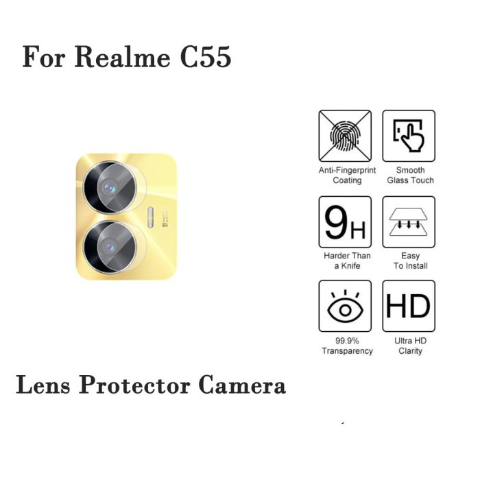 Tempered Glass Camera Realme C30/C30S/C33/C55/C1/C2/5/5i/5S/5 Pro/8 4G/8 Pro 4G/9i/10 4G Anti gores Kamera bening