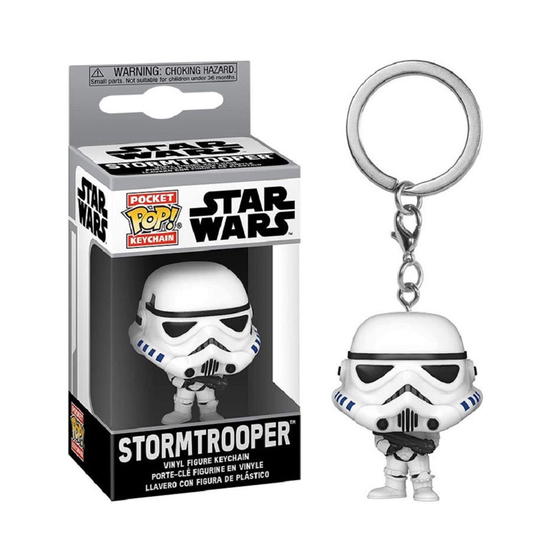 Funko POP Star Wars Darth Vader Gantungan Kunci Liontin Yoda Mandalorian Stormtrooper Model Boneka Action Figure Key Ring Minifigure