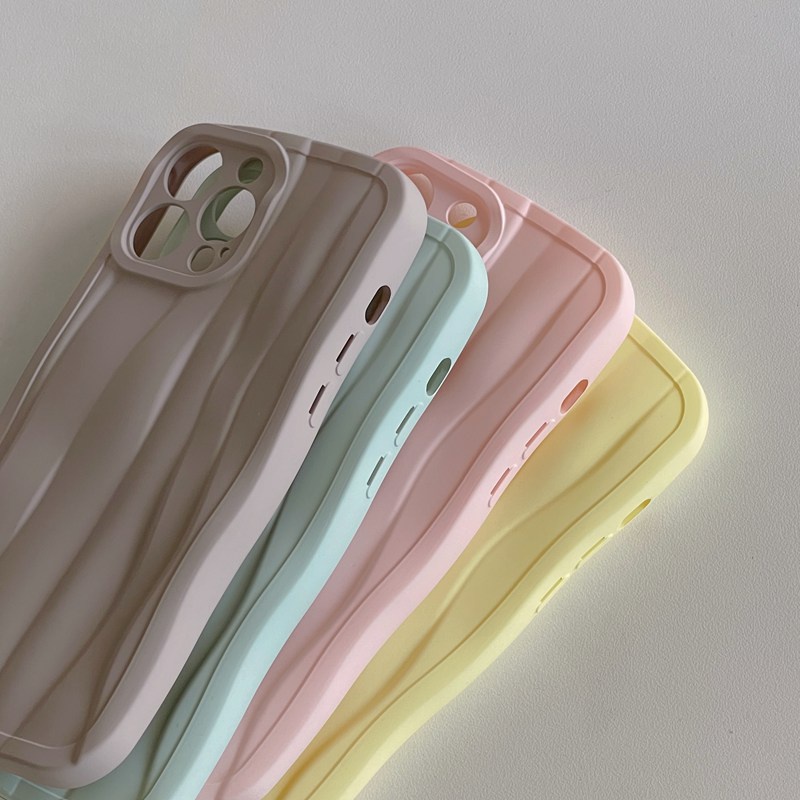 【irregular Pattern】Skin Feel Silicone Soft Case IPhone XR XS Max 11 12 13 14 Pro Max for Girl Women's Fashion Purple Color Phone Case Pink