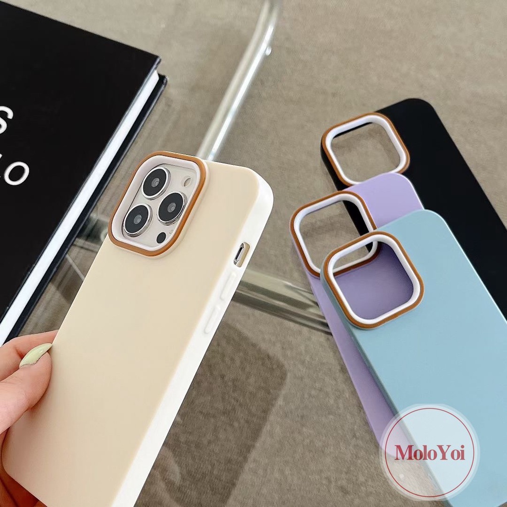 Candy Color Luxury Thicken Shockproof Case Compatible for IPhone XR XS X MAX 7Plus 11 14 12 13 Pro Max 8Plus 7 8 6 6S Plus SE 2020 Simple Camera Protective Solid Color Cover