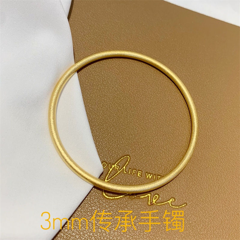 Gelang Emas 24K Korea Gelang Wanita Emas Imitasi Frosted Bracelet Tidak Luntur Aksesoris Hadiah