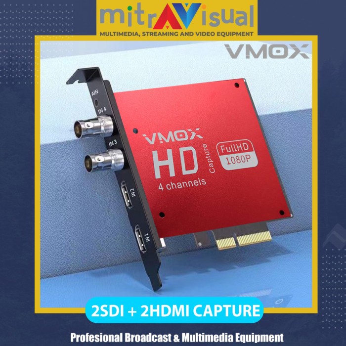 VMOX 4CH 2SDI2HDMI PCIE Capture Card 1080P Support Vmix OBS Wirecast