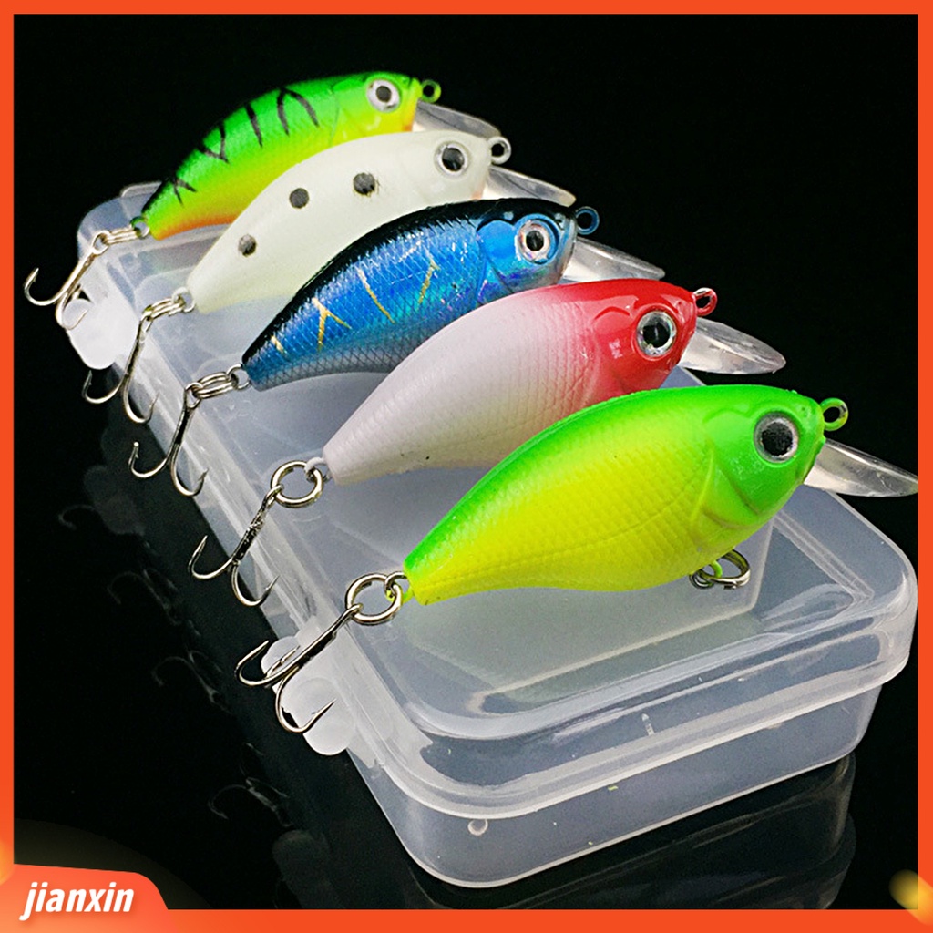 (In Stock) 5pcs Umpan Pancing Bentuk Mino Kecil Gemuk Umpan Pancing Fish Tackle Bait Untuk Air Tawar Air Asin Alat Pancing Outdoor