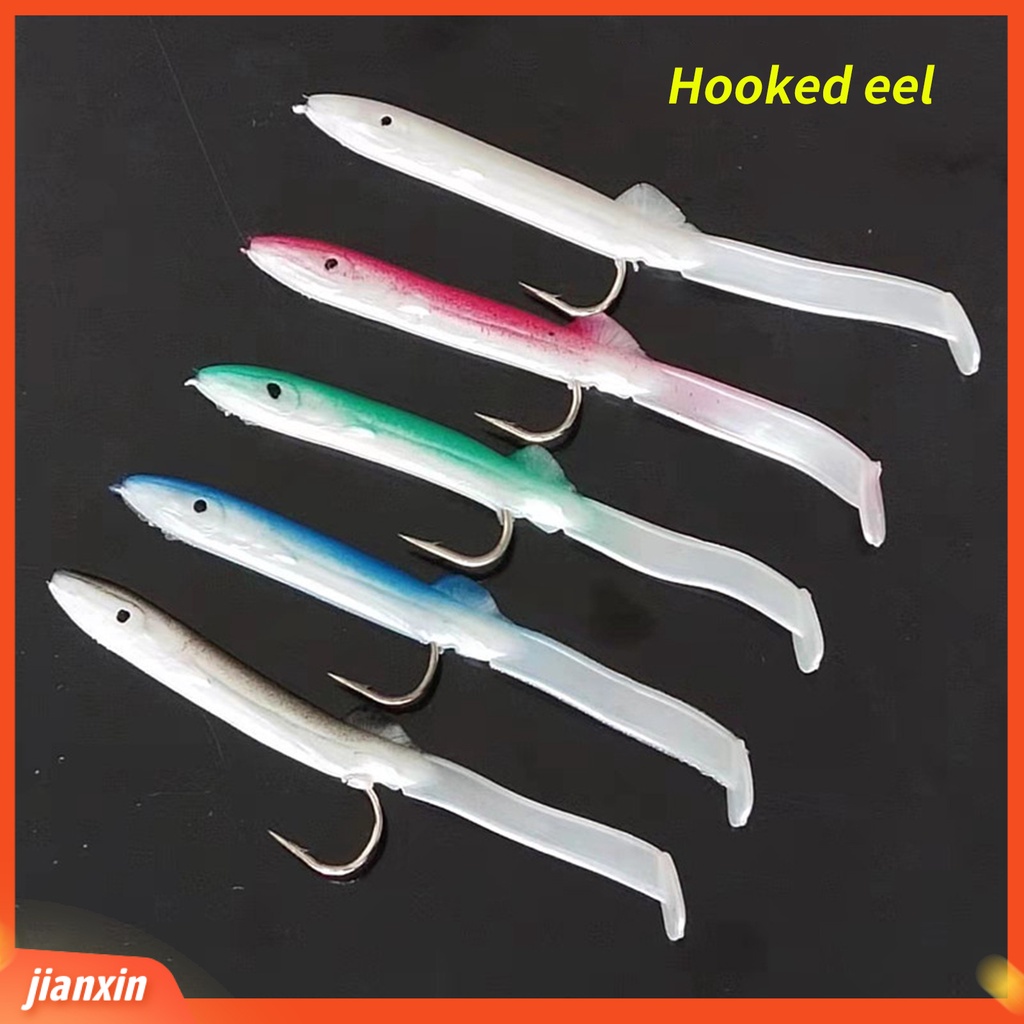 (In Stock) 5Pcs /Pack 12cm /4.2g PVC Fishing Lure Umpan Belut Buatan Tahan Benturan Ringan Untuk Memancing Di Laut