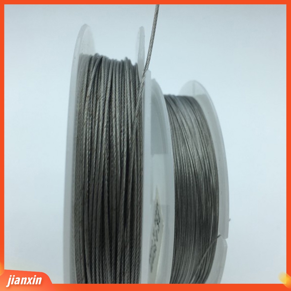 (In Stock) 50m 7helai Garis Kawat Baja Pancing Braided Leader Coating String Trace Rig