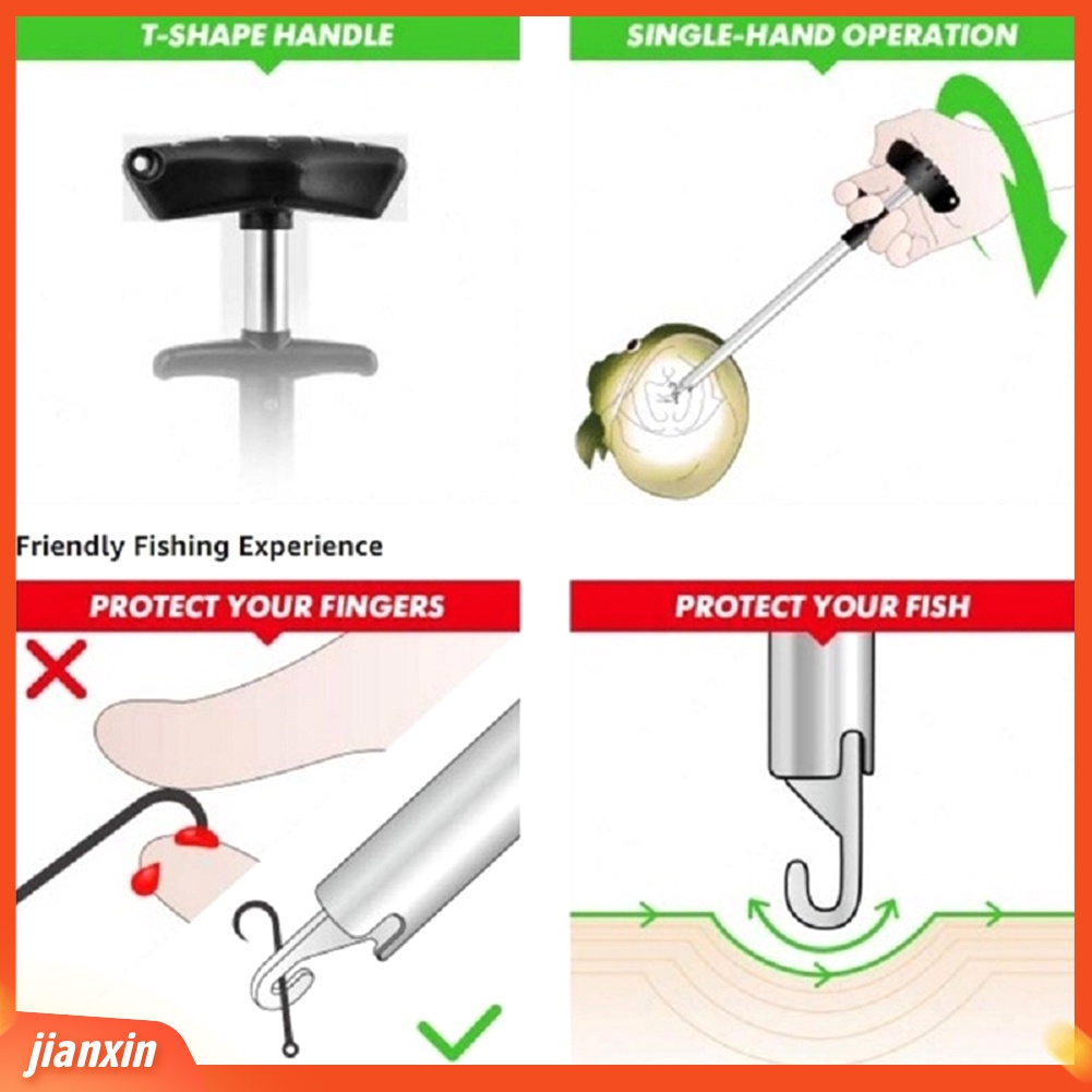 (In Stock) Portable T Shape Alloy Fishing Hook Detachers Separator Alat Remover Extractor