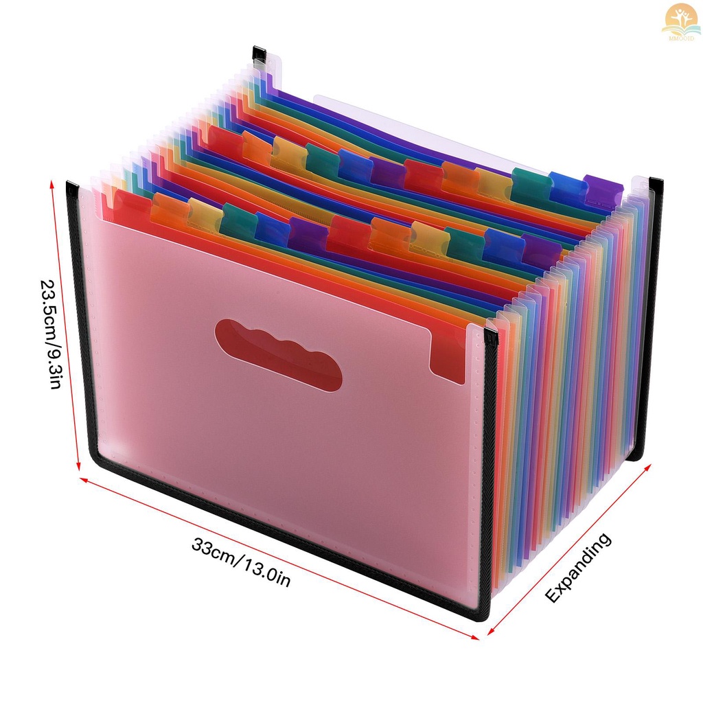 In Stock 24saku Expanding File Folder Accordian File Organizer Ukuran Surat A4 Document Organizer Warna Pelangi Untuk Rumah Kantor Sekolah